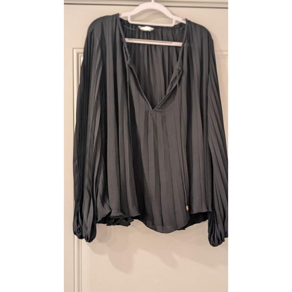 Zara Black Pleated Blouse